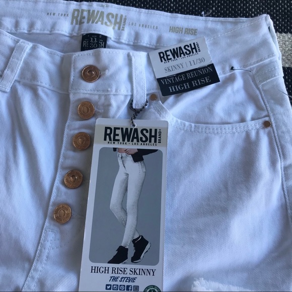 NWT Rewash NY Los Angeles High Skinny White Jeans - Picture 3 of 6